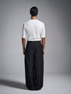 Pleated barrel pant - Black