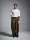 Pleated barrel pant - Brown