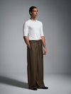 Pleated barrel pant - Brown