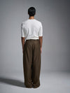 Pleated barrel pant - Brown