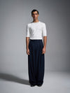 Pleated barrel pant - Navy Blue