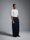 Pleated barrel pant - Navy Blue