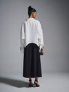 A-line circular cotton skirt - Black