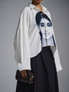 A-line circular cotton skirt - Black