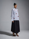 Hand-embroidered 'Blood' motif striped shirt
