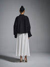 A-line circular cotton skirt - White
