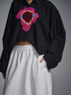 A-line circular cotton skirt - White