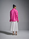 Pleated cotton bomber - Hot Pink