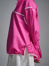 Pleated cotton bomber - Hot Pink