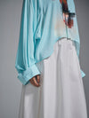 Cropped oversized 'censored' shirt - Powder Blue