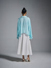 Cropped oversized 'censored' shirt - Powder Blue