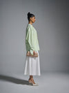 Inside out raw-edged shirt - Mint Green