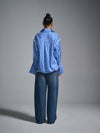 Pleated cotton bomber - Pinstriped