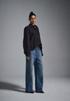 Cropped oversized shirt - Black