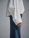 Hand-embroidered 'Blood' cropped shirt - White