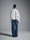 Hand-embroidered 'Blood' cropped shirt - White