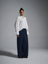Pleated barrel pant - Navy Blue