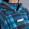 Oversized unisex hoodie in madras checks pattern (Blue)