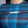 Women's fitted t-shirt  in madras checks pattern (Blue)