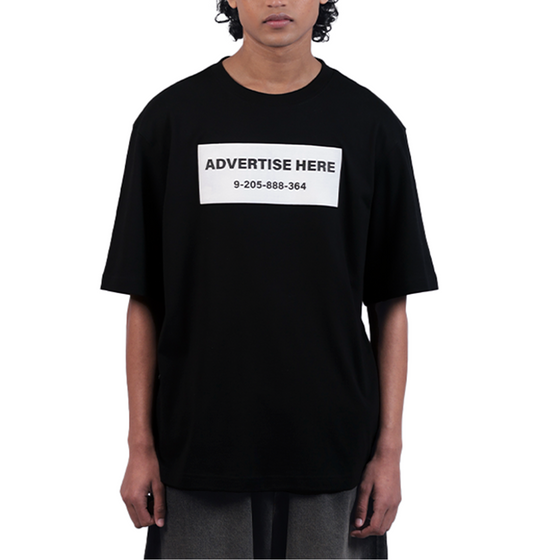 'Advertise here' T-shirt (Black)