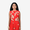 Red Embroidered Maxi Dress