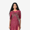 Sequinned striped Full Length Dress - Magenta