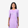 Sequinned striped Full Length Dress - Lavender