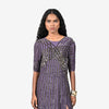 Sequinned striped Full Length Dress - Dark Purple