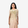 Sequinned striped Full Length Dress - Powder Pink