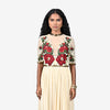 Embroidered Flared Gown (Off-White)