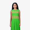 Green Box Pleated Hand Embroidered Maxi Dress