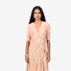 Peach Full Length sequins Dress