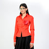 HUEMN Corset style shirt with pocket detail (Red)
