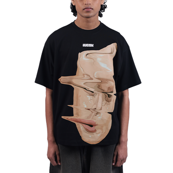 'Distorted face' T-shirt (Black)