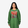 Hand-embroidered green floral dress