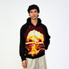 Hand embroidered sequined 'Visions' hoodie (Black)