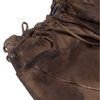 Oversized unisex denim with 100 patched panels and hand-painted mud washed surface (Brown)