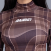 Gloved crop top in madras checks pattern (Brown)