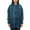 Oversized unisex shirt in madras checks pattern (Blue)