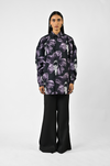 Tongue-printed oversized cotton shirt