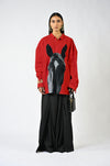Horse printed cotton shirt - Iconic Red