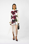 Fanged floral cotton shirt - White