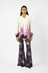 White floral drip shirt