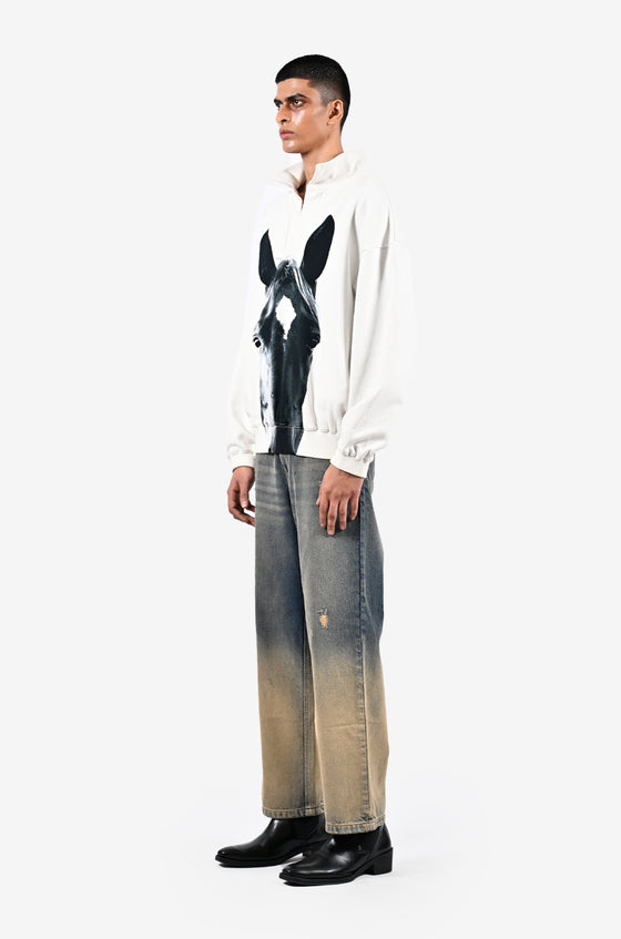 Horse printed sweatshirt - White