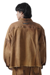 Oversized unisex jacket with hand-painted mud-washed surface (Copper)