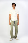 Vintage straight fit denim with zippered detail (Indigo)