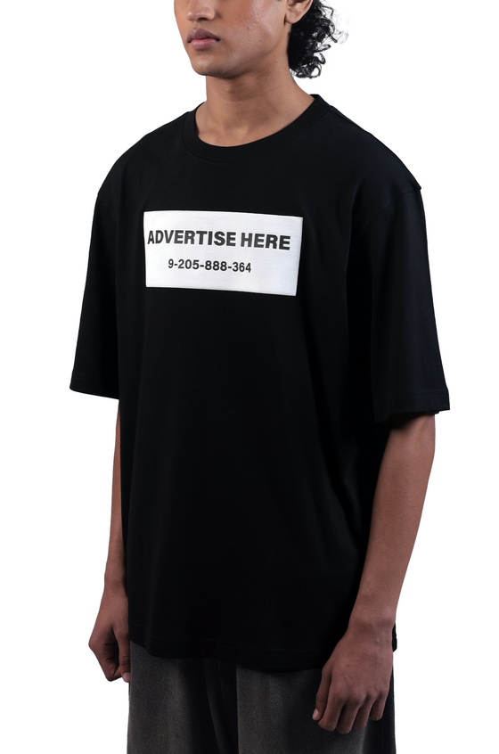 'Advertise here' T-shirt (Black)