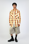 Pleated cullotes in checkered pattern (Beige)