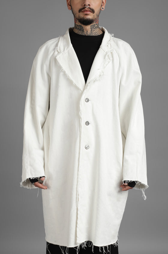 SuperHUEMN Denim Overcoat (White)
