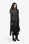 Floral cut-out detailing shirt - Black